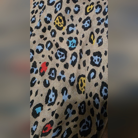 Anthropologie Cashmere Celia Leopard Pullover Tan/Brown Knit Sweater Size Medium - Picture 8 of 12